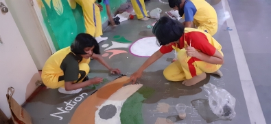 Rangoli Making Competition on Importance of Voting